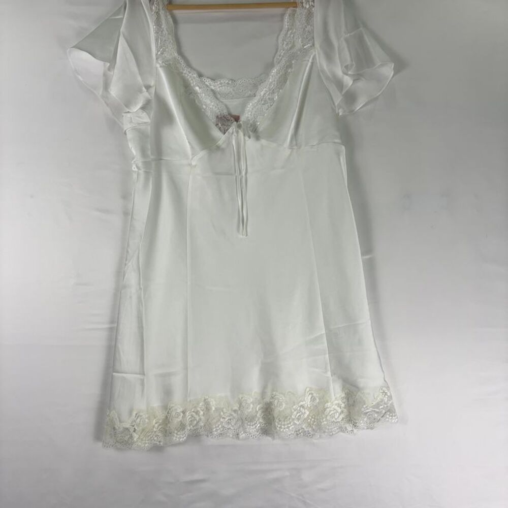 Show Me Your MuMu White Lace-Trim Mini Dress